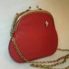Маленькая кожаная красная сумочка Handmade