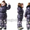Детский зимний комплект(куртка+ полукомбинезон)   для девочки "Flowers"
