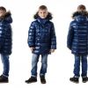 Зимняя детская куртка на пуху «Аляска» синий