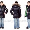 Зимняя детская куртка на пуху для мальчика «АЛЯСКА» черный с зеленым